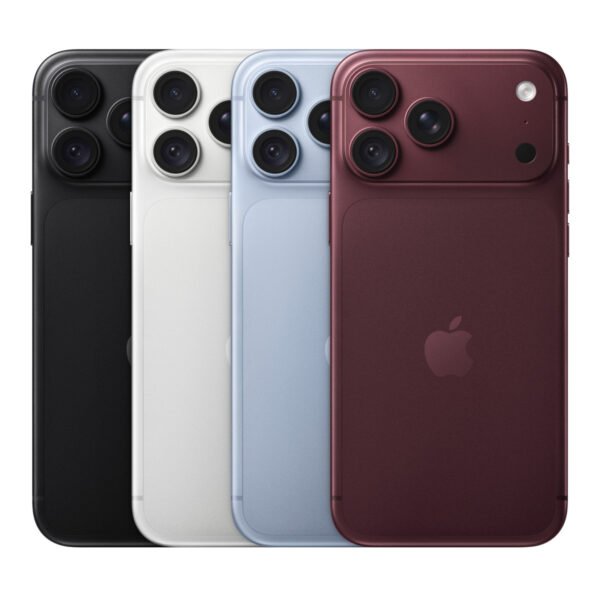 iPhone 18 Pro Max en negro, plata, glaciar y burdeos